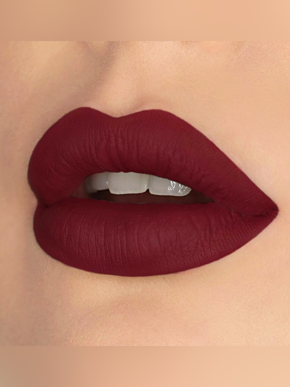 Dark red Matte Lipstick - Deep Burgundy Red- Golden rose -Turkish makeup